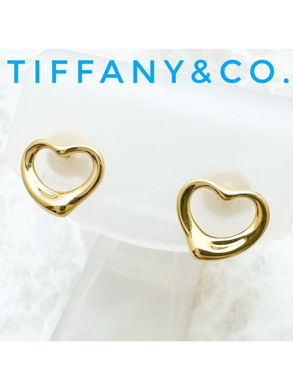 Tiffany & Co Open Heart Yellow Gold Earrings
